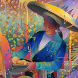 Xuân-Lam Nguyen 2900km from Home, 2024 Acrylic and colored pencil on panel, 48 x 36 in. (121.9 x 91.4 cm)