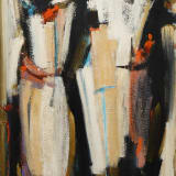 Dusti Bongé, Untitled (White, Tan, Red and Black Abstract), 1954