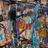 Despina Stokou Me Land, Meme Land, 2024 Oil and mixed media collage on canvas, 72 x 36 in. (182.9 x...