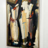 Dusti Bongé, Untitled (White, Tan, Red and Black Abstract), 1954