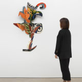 Betty Woodman Balustrade Relief Vase #30, 1991 Glazed earthenware, epoxy resin, lacquer, and paint, 55 x 38 x 8 1/2...