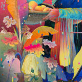 Xuân-Lam Nguyen 2900km from Home, 2024 Acrylic and colored pencil on panel, 48 x 36 in. (121.9 x 91.4 cm)