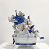 Justine Otto Blue Suite II, 2024 Porcelain and epoxy resin, 8 1/4 x 8 1/2 x 8 1/2 in. (21...