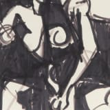 Albert Kotin Seated Nude (double-sided), 1948 Marker on paper, 12 1/4 x 5 3/4 in. (31.1 x 14.6 cm)