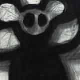 Joyce Pensato Mickey Fried Up, 1990 Charcoal on paper, 30 x 22 in. (76.2 x 55.9 cm)