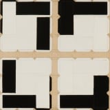 Ralph Iwamoto White Shuttles, 1975–82 Acrylic on cotton, 9 1/2 x 44 1/2 in. (24.1 x 113 cm)