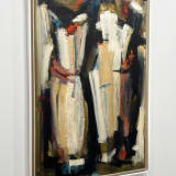 Dusti Bongé, Untitled (White, Tan, Red and Black Abstract), 1954