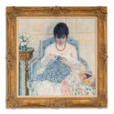 Frederick Carl Frieseke, Girl Sewing, 1914