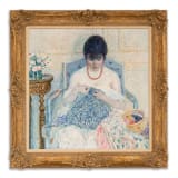 Frederick Carl Frieseke, Girl Sewing, 1914