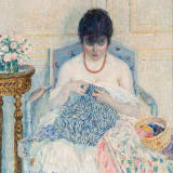 Frederick Carl Frieseke, Girl Sewing, 1914