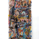 Despina Stokou Me Land, Meme Land, 2024 Oil and mixed media collage on canvas, 72 x 36 in. (182.9 x...