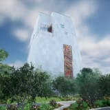 Renderings and Photos of the Obama Foundation Museum Building's 83-Foot Tall Painted Glass Window by Artist Julie Mehretu
