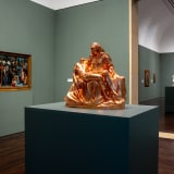 Installation view of Tavares Strachan, Black Madonna (Kadiatou Diallo and Amadou Diallo), 2022 at the Blanton Museum of Art, The University of Texas at Austin