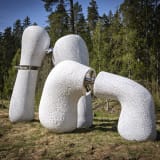 NAIRY BAGHRAMIAN Resting Arms, 2025 Marble Permanent installation, Sculpture park, Kistefos, Norway, 2025