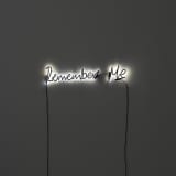A neon sculpture by Steve McQueen that reads "Remember Me."
