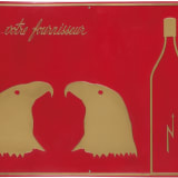 plastic plaque of eagles by Marcel Broodthaers