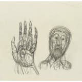 Robert Smithson Untitled [Study for a Hand and a Head, ca. 1960-1963 Pencil on paper 8 1/2 x 11 in. (21.6 x 27.9 cm)
