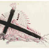 Robert Smithson Fallen Christ, 1960 Ink and gouache on paper 18 x 24 in. (45.7 x 61 cm)