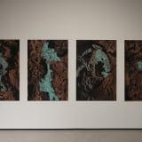 installation view of four works using Acid and silkscreen on copper by Cristina Iglesias