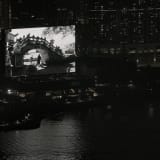Screening of Sparrow on the Sea on the M+ Facade, 2024. Co-commissioned by M+ and Art Basel, presented by UBS, 2024. © Yang Fudong. Photo: Moving Image Studio, M+, Hong Kong