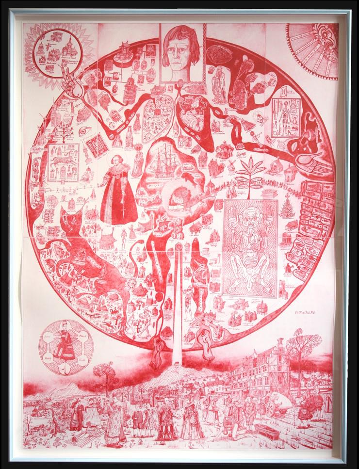 Grayson Perry, Map of Nowhere (red), 2008