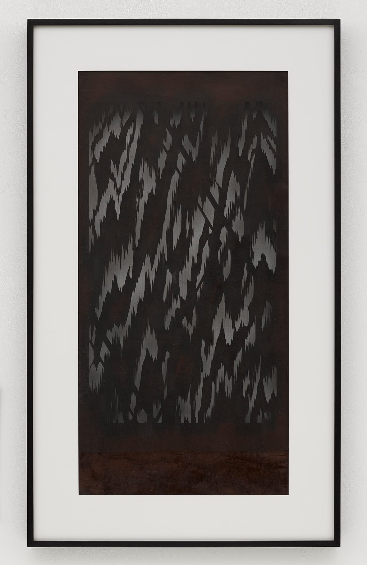 Cerith Wyn Evans Katagami Screen 16, 2015 Paper stencil, mulberry paper, persimmon lacquer and silk thread, artist frame Frame: 43...