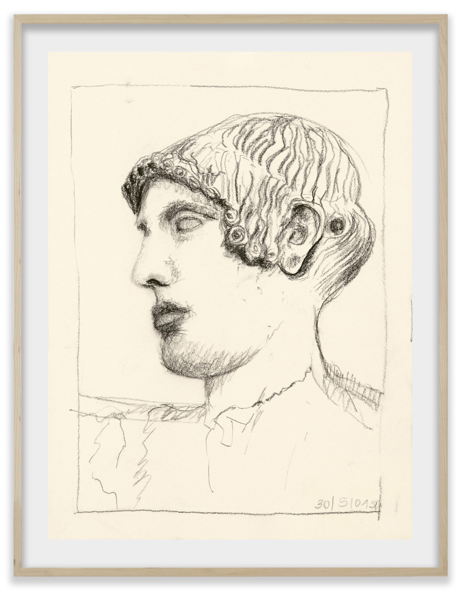 Sabine Moritz Head I, 2001 Charcoal on paper 11 3/4 x 8 1/4 in. (30 x 21 cm)