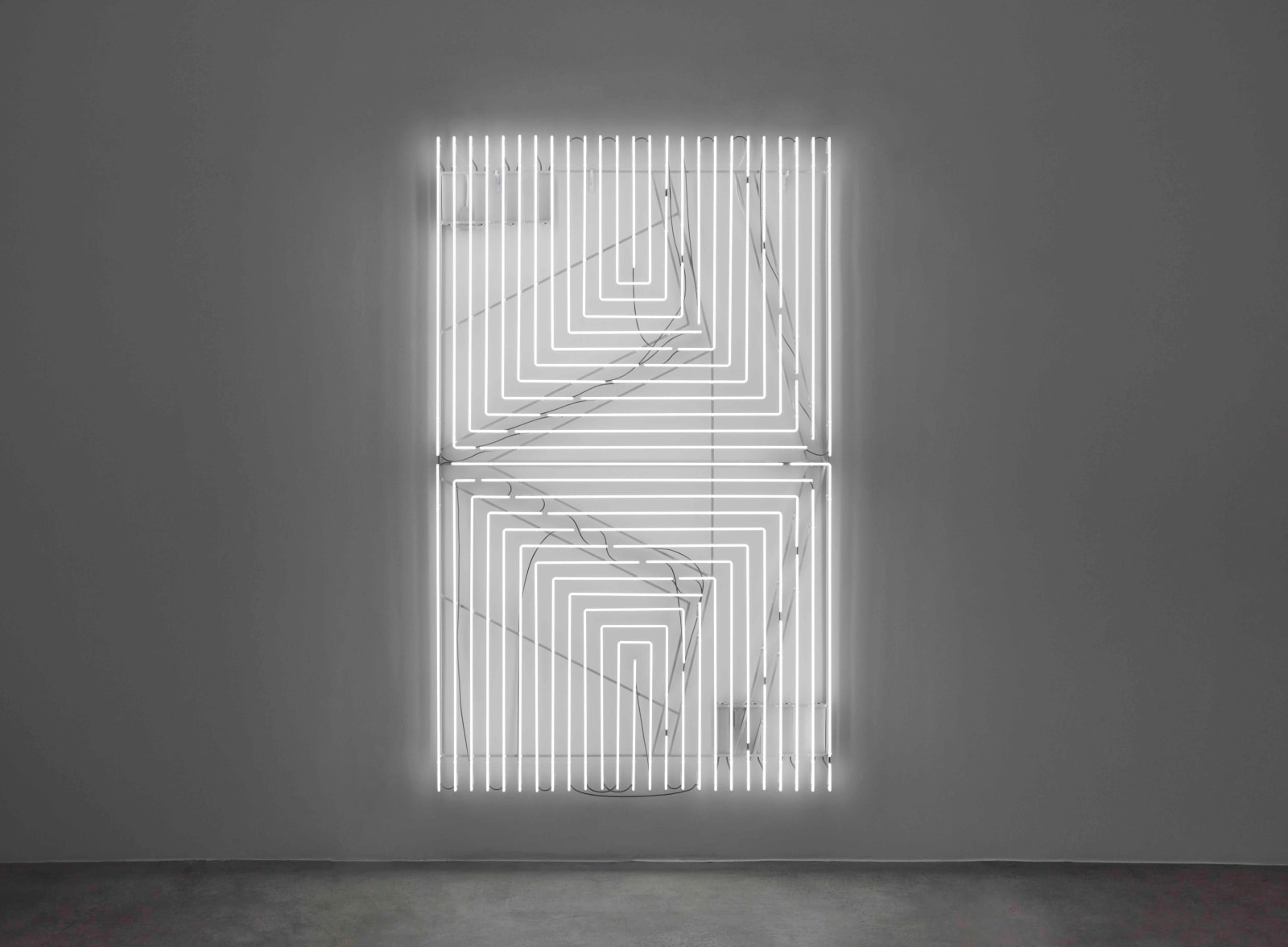 Cerith Wyn Evans Neon after Stella (Arundel Castle), 2022 White neon 100 3/4 x 60 7/8 in. (256 x 154.6...
