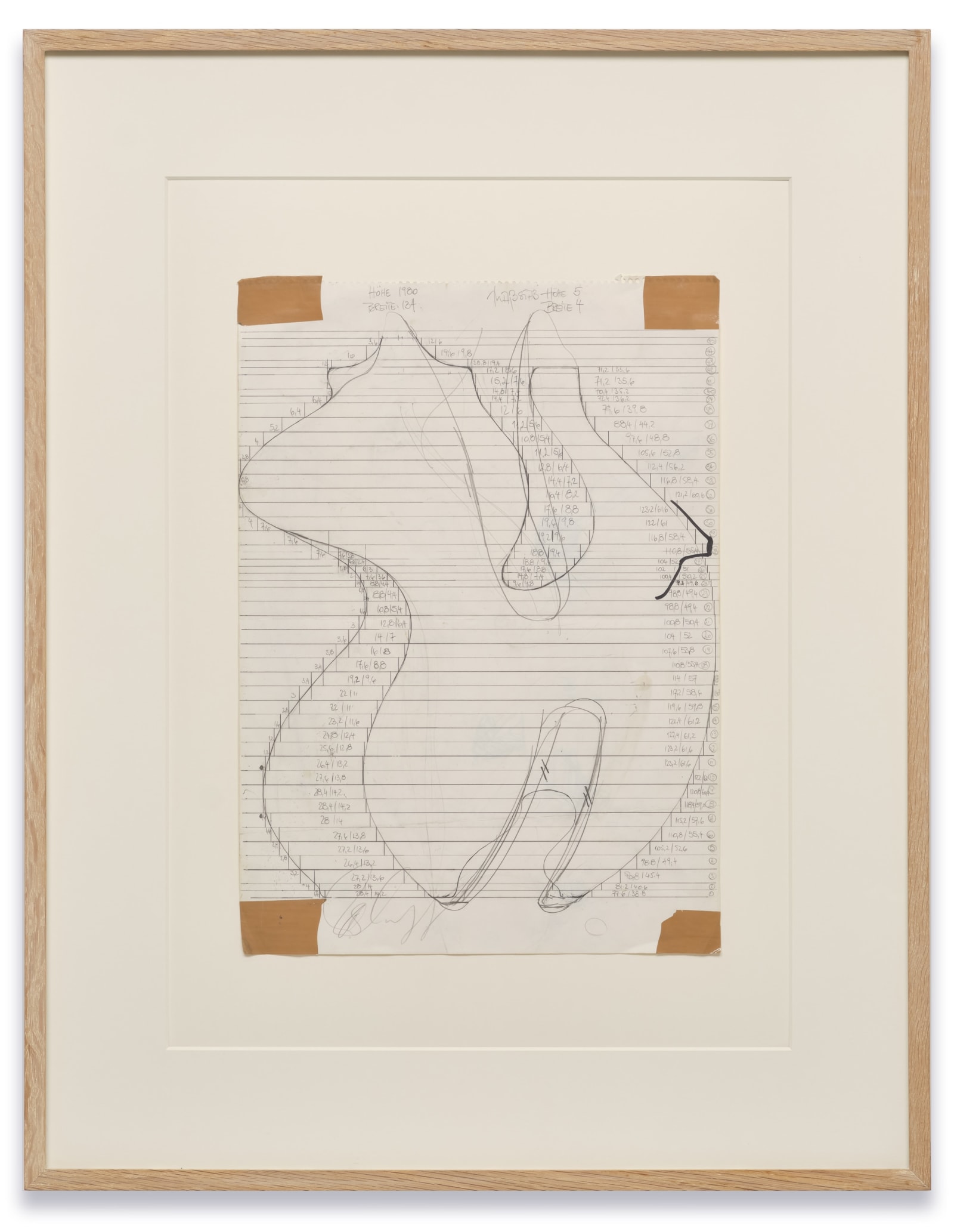 Tony Cragg Untitled (1666), 1998 Drawing, pencil, felt pen and tape on transparent paper 21 1/4 x 13 3/8 in....