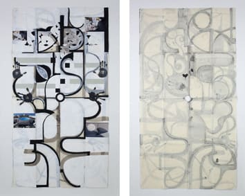 Gabriel Orozco Observatory Plan, Roca Bianca, New York, 2009/2010 Gouache, pastel, graphite, photo collage on paper 72 7/8 x 39...