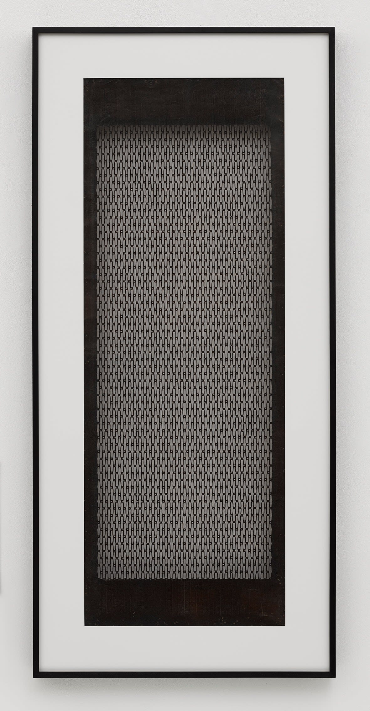 Cerith Wyn Evans Katagami Screen 15, 2015 Paper stencil, mulberry paper, persimmon lacquer and silk thread, artist frame Frame: 54...