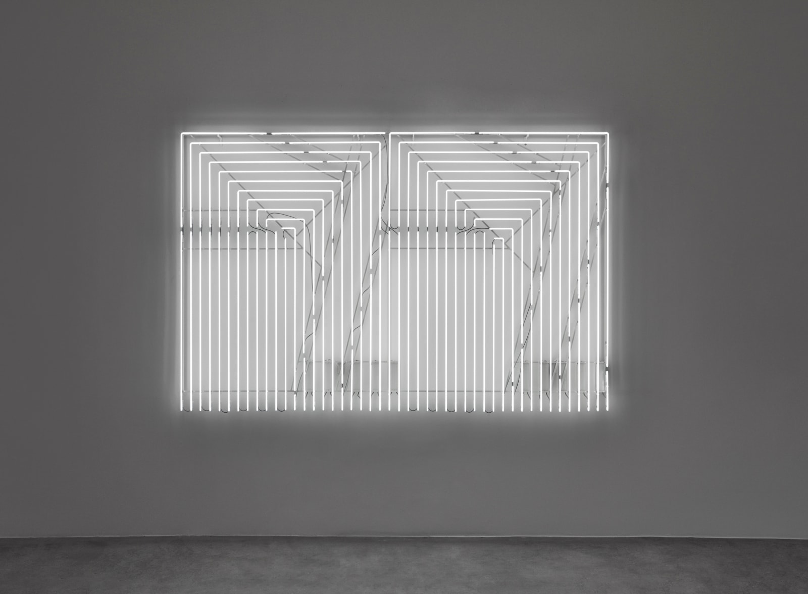 Cerith Wyn Evans Neon after Stella (Marriage of Reason and Squalor), 2022 White neon 73 1/4 x 113 3/4 in....