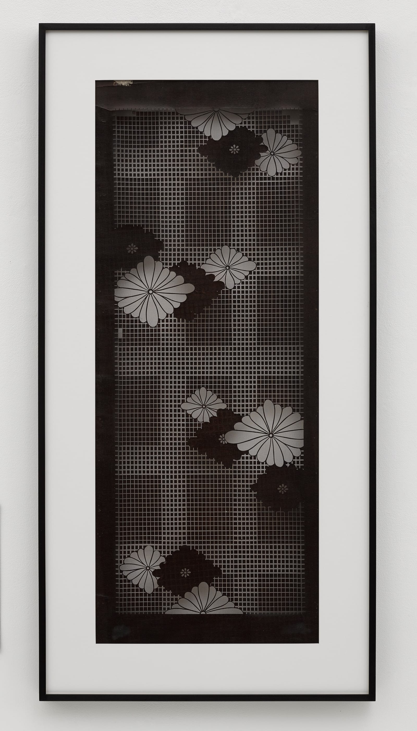 Cerith Wyn Evans Katagami Screen 22, 2015 Paper stencil, mulberry paper, persimmon lacquer and silk thread, artist frame Frame: 50...