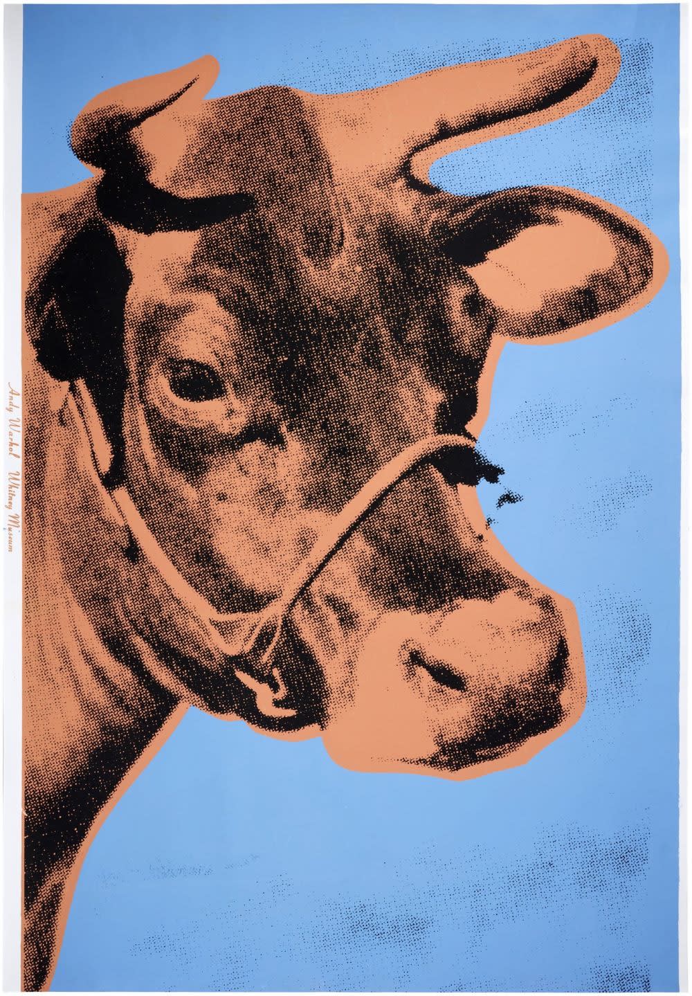 Warhol Cow On Pastel Blue Background for sale