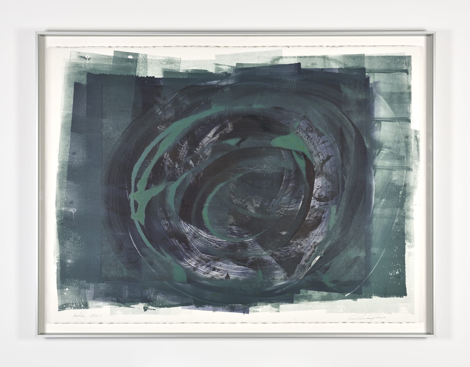 Cristina Iglesias Hondalea Study (Aegean Blue), 2021 Photo-engraving and intaglio inks on paper Paper: 22 x 29 7/8 in. (56...