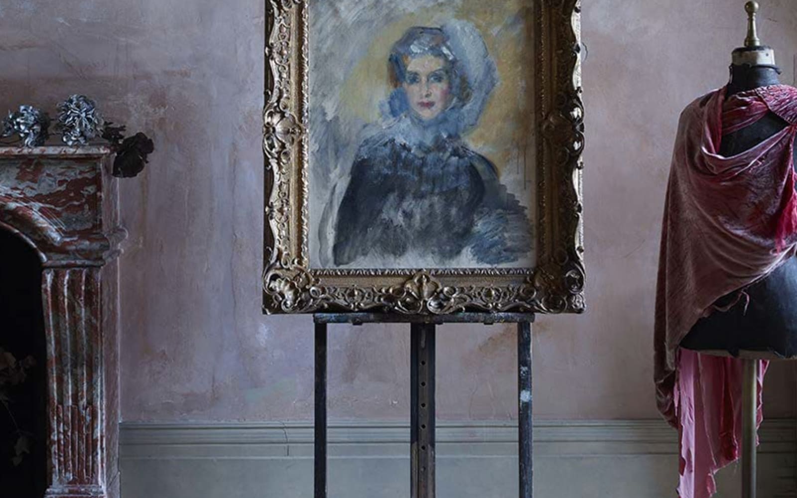 Ambrose McEvoy, portrait on easel.