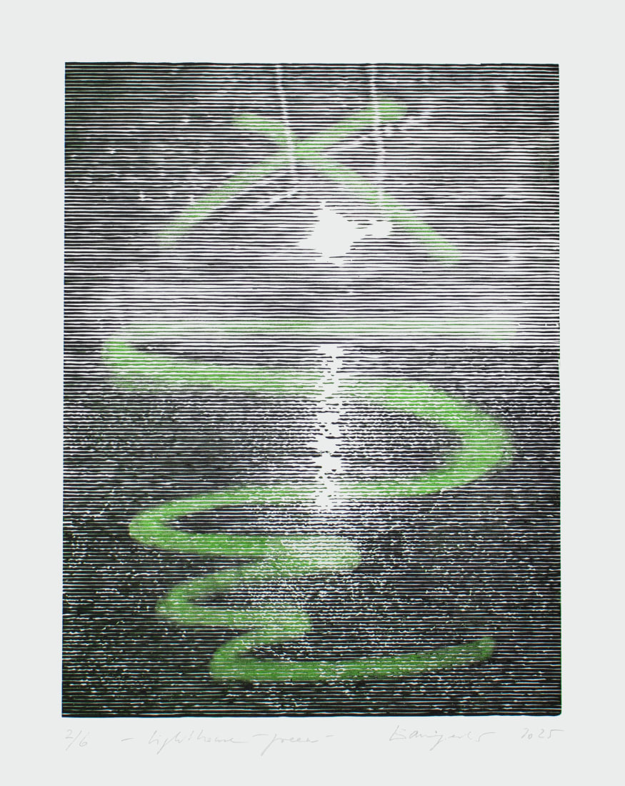 <span class="artist"><strong>Christiane Baumgartner</strong></span>, <span class="title"><em>Lighthouse – green</em>, 2025</span>