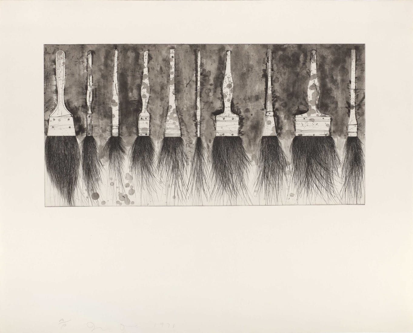 <span class="artist"><strong>Jim Dine</strong></span>, <span class="title"><em>Five Paintbrushes (fourth state)</em>, 1973</span>