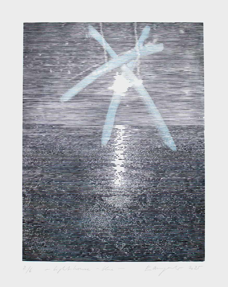 <span class="artist"><strong>Christiane Baumgartner</strong></span>, <span class="title"><em>Lighthouse – blue</em>, 2025</span>