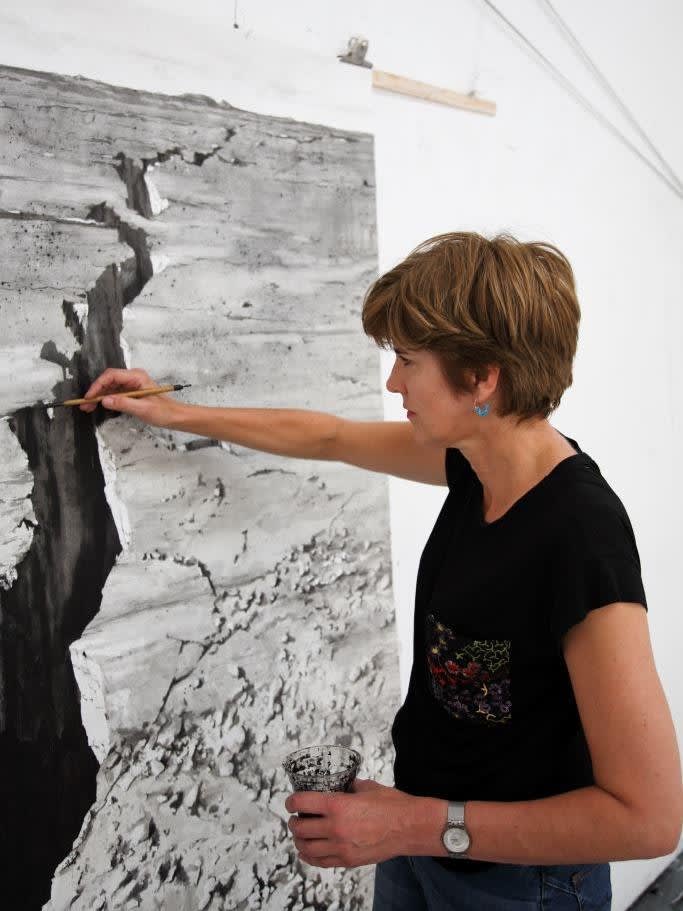 <p>Emma Stibbon in her studio in Spike Island, Bristol.</p>