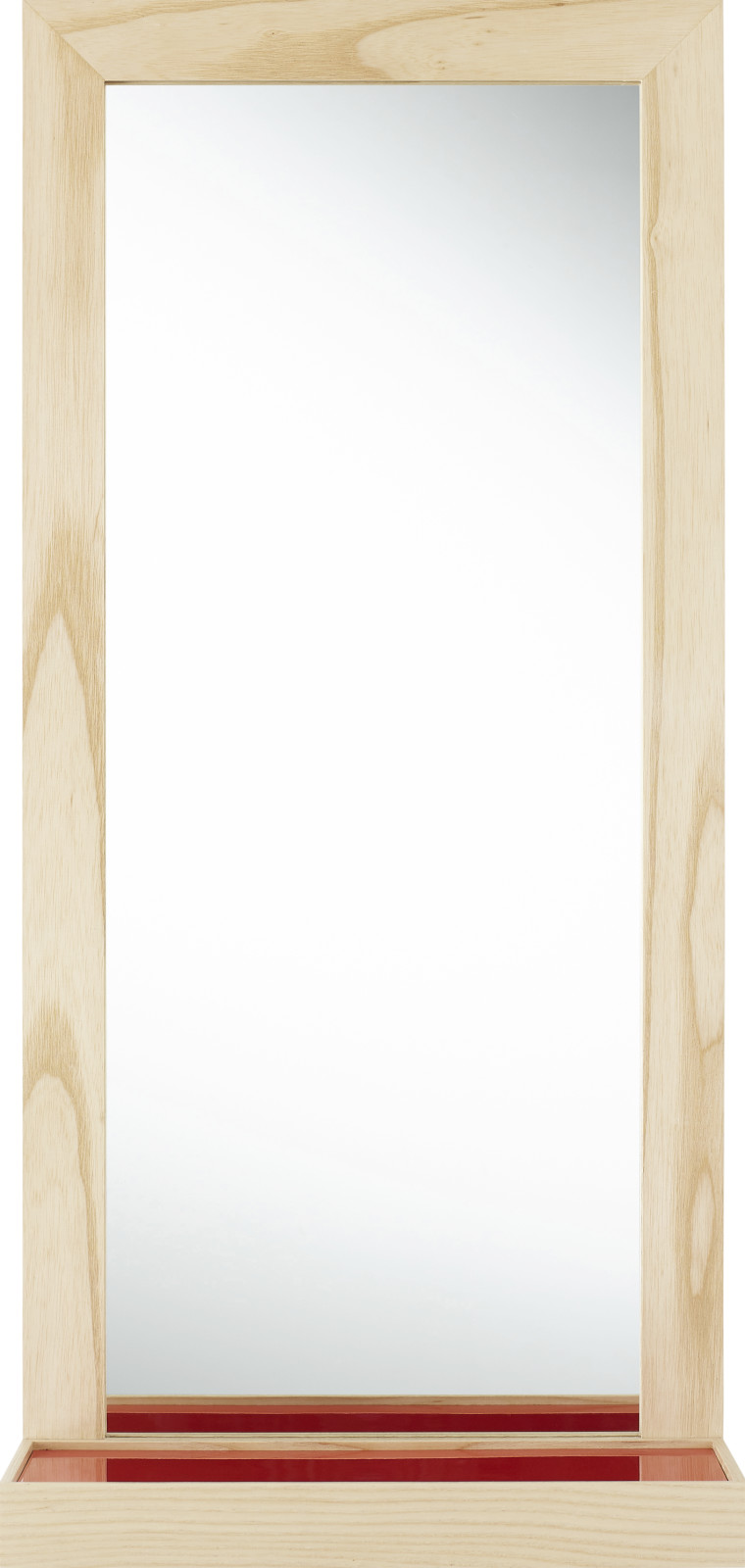 Possible Mirror, Ash Shelf Mirror - Red