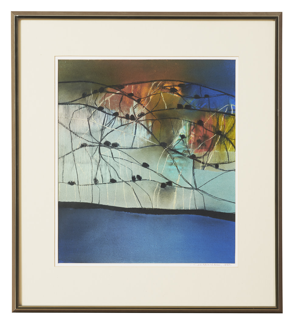 David Blackburn, Hillside with Wall and Water, 1990