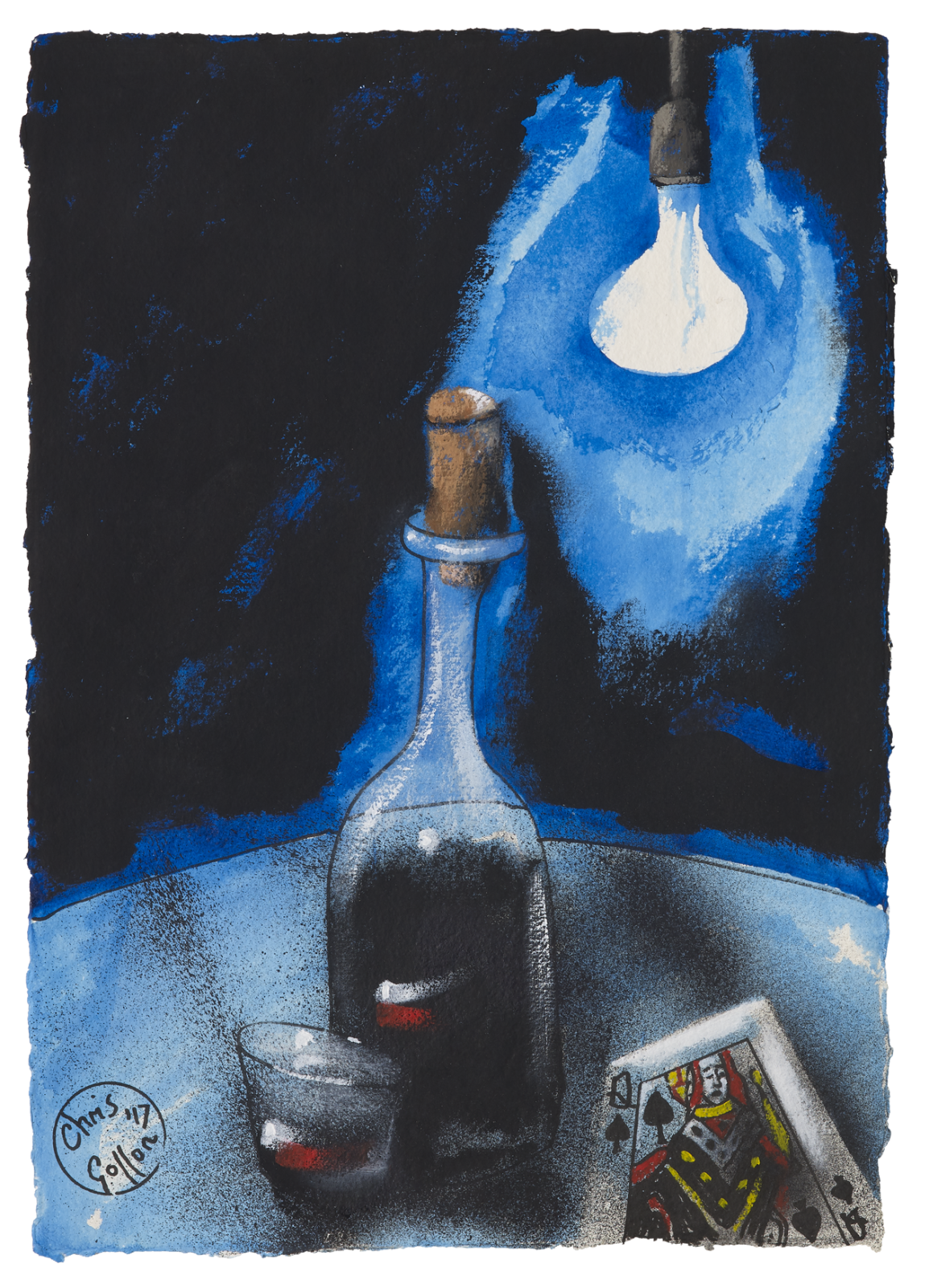 Chris Gollon, Study (VII) on Khadi paper for Gimme Some Wine