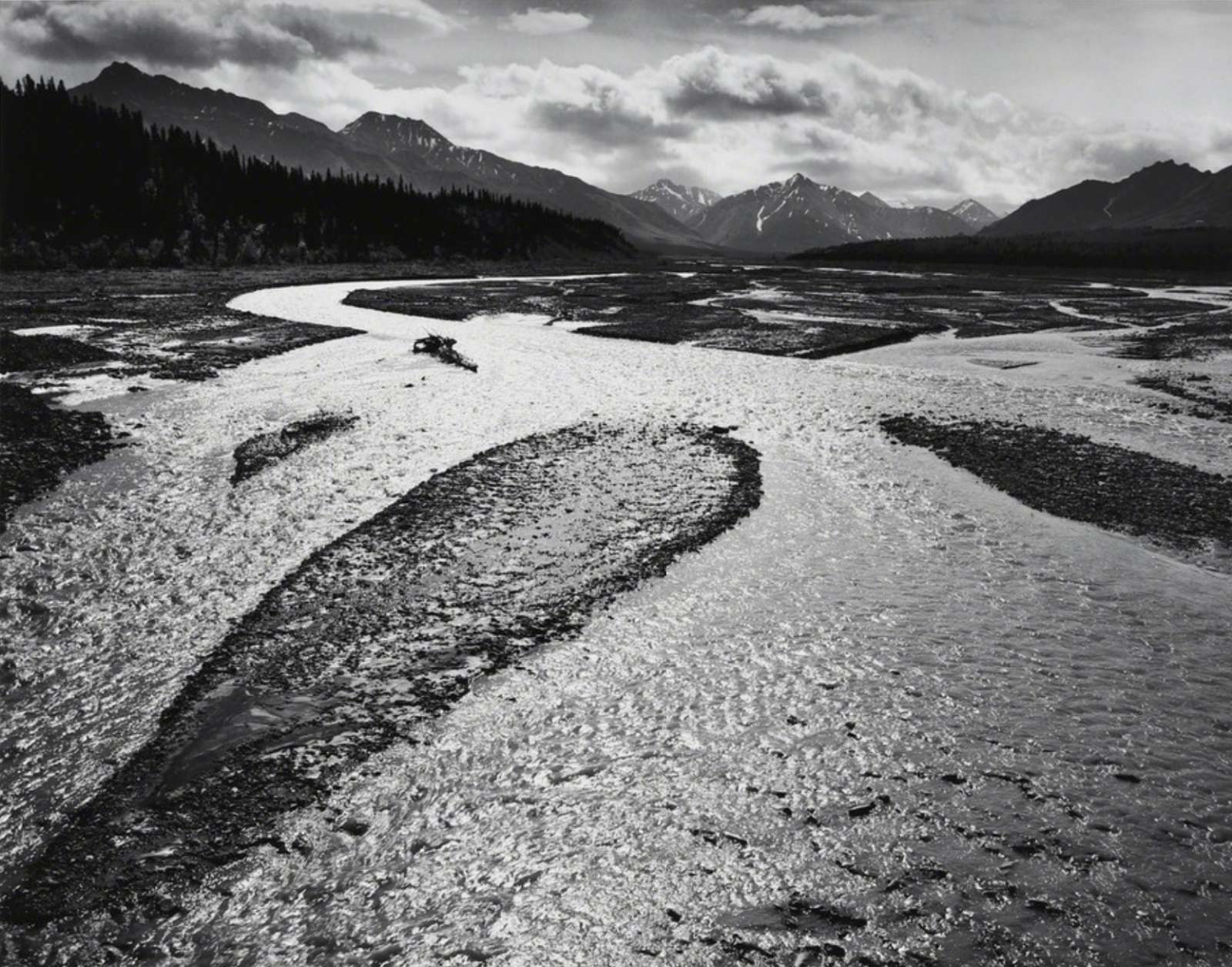 Ansel Adams, Teklanika River, Mount McKinley National Park, Alaska, 1947, From Portfolio Four: What Majestic Word. Print #1, Published in 1963 by the Sierra Club San Francisco