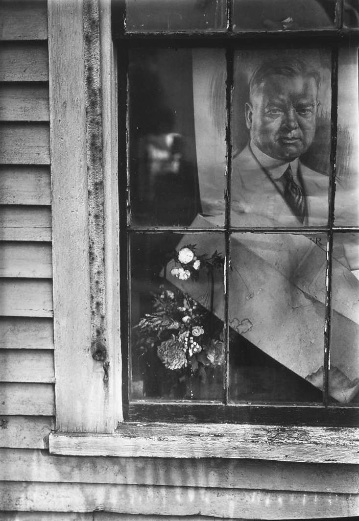 Walker Evans, Political Poster (Herbert Hoover) in House Window, Wellfleet, Massachusetts, 1929
