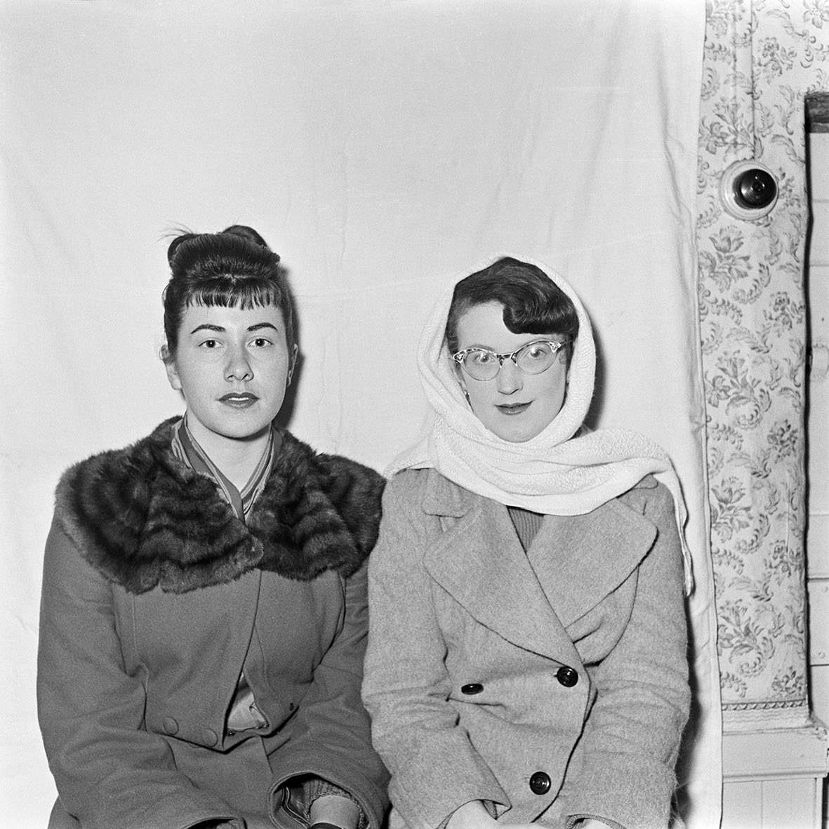 Dennis Dinneen, Untitled (women with fur and glasses), 1950s-1970s