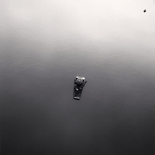 Michael Kenna, Two People Fishing, Prague, Czechoslovakia, 1992