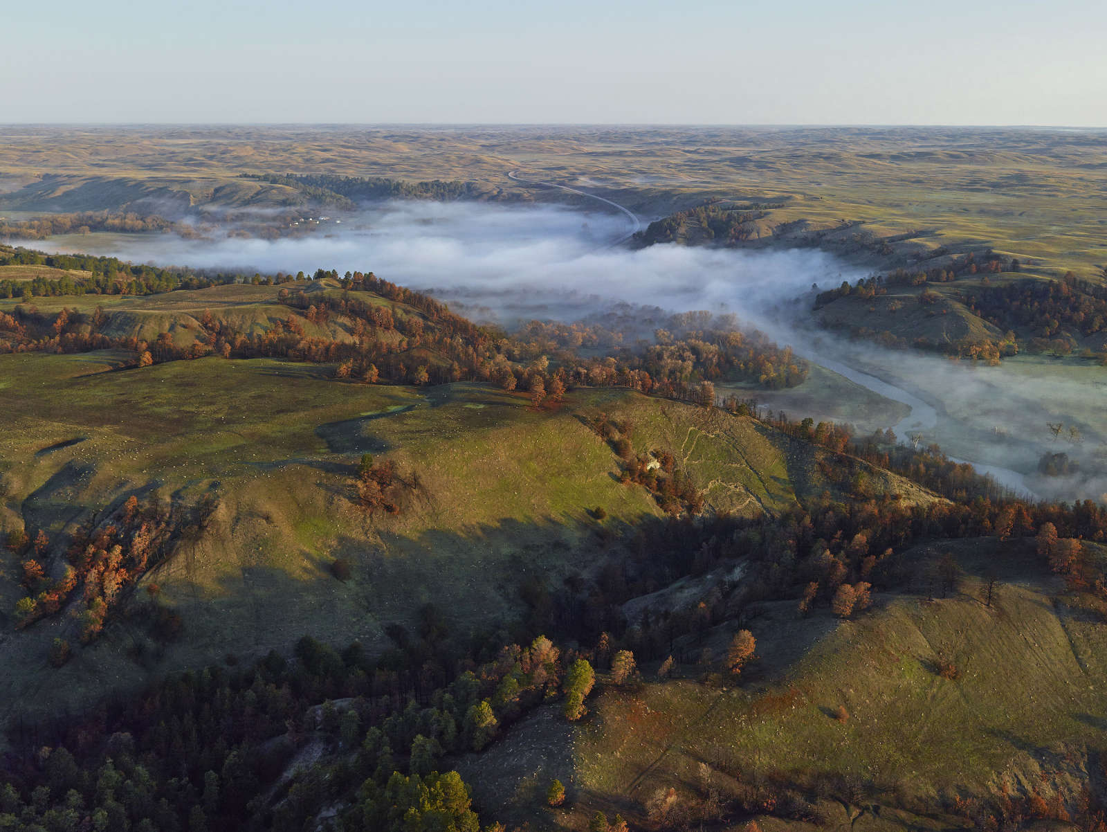 Andrew Moore, Fog on the Niobrara, Cherry County, Nebraska, 2011