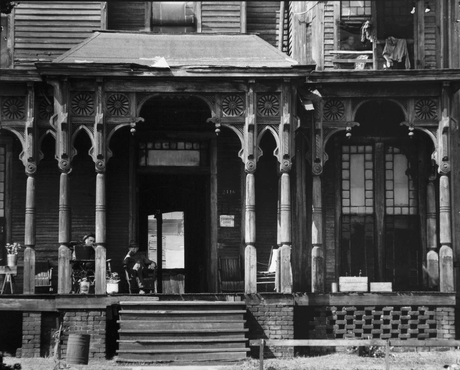 Walker Evans, Boarding House Porch, Birmingham, Alabama, 1936