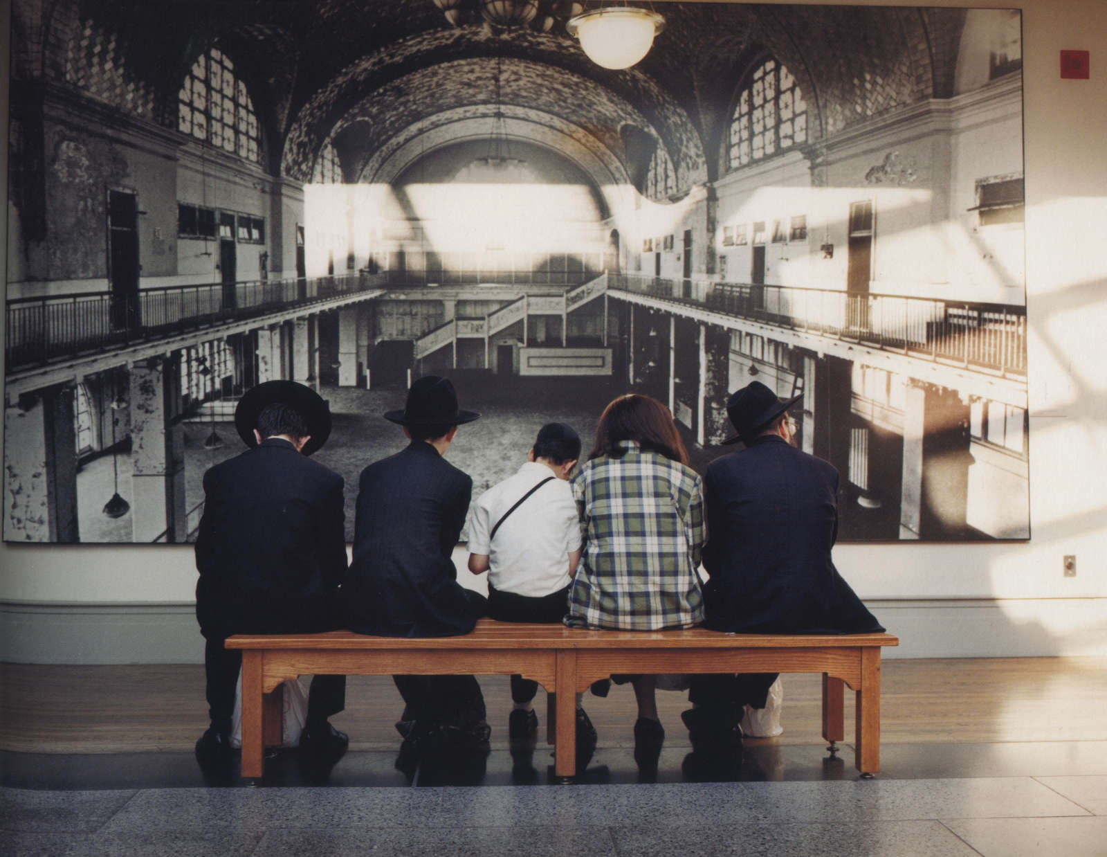 Mitch Epstein, Untitled NY (Five on Bench), from the series The City, 1997